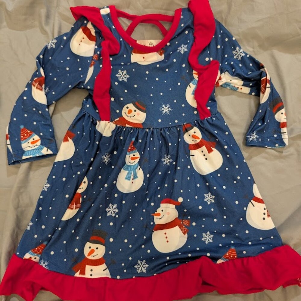 Marie Nicole Snowman Winter Boutique Dress - 18-24 Months (XS)